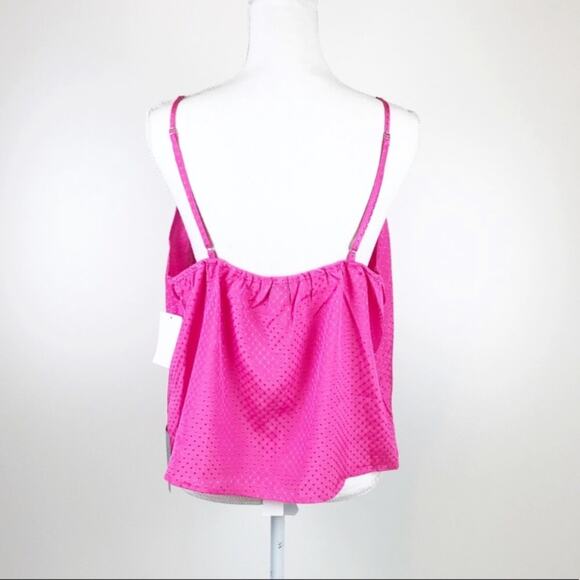 NSR Lisa Pink Spaghetti Strap Crop Top Cami NWT - Picture 4 of 8